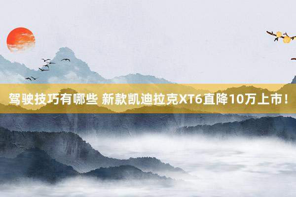 驾驶技巧有哪些 新款凯迪拉克XT6直降10万上市！