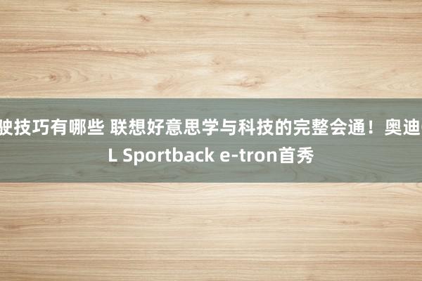 驾驶技巧有哪些 联想好意思学与科技的完整会通！奥迪Q6L Sportback e-tron首秀