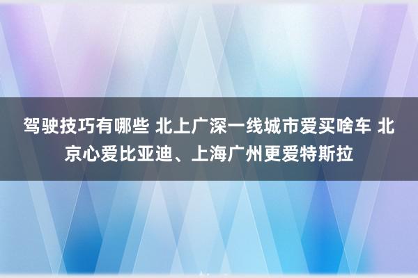 驾驶技巧有哪些 北上广深一线城市爱买啥车 北京心爱比亚迪、上海广州更爱特斯拉