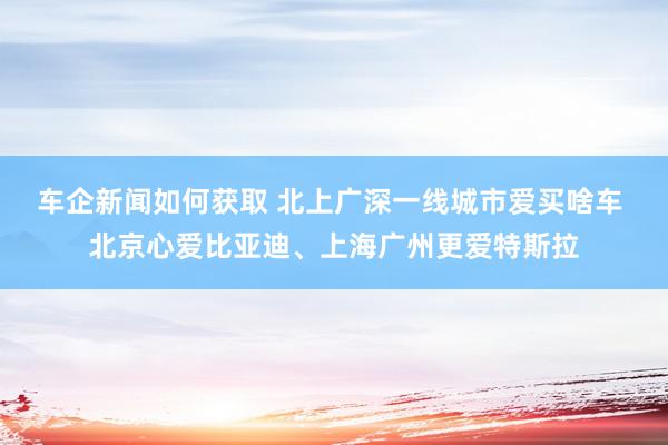 车企新闻如何获取 北上广深一线城市爱买啥车 北京心爱比亚迪、上海广州更爱特斯拉