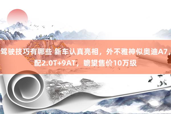 驾驶技巧有哪些 新车认真亮相，外不雅神似奥迪A7，配2.0T+9AT，瞻望售价10万级