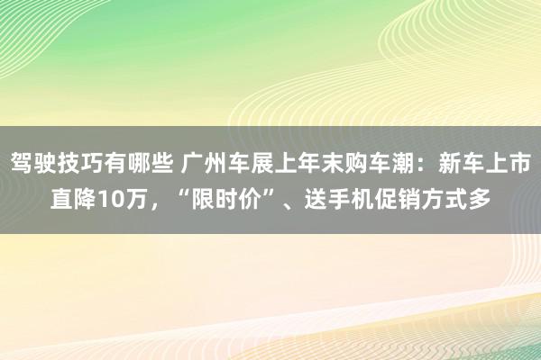 驾驶技巧有哪些 广州车展上年末购车潮：新车上市直降10万，“限时价”、送手机促销方式多