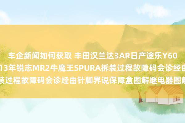 车企新闻如何获取 丰田汉兰达3AR日产途乐Y60维修手册电路图贵府2013年锐志MR2牛魔王SPURA拆装过程故障码会诊经由针脚界说保障盒图解继电器图解线束走