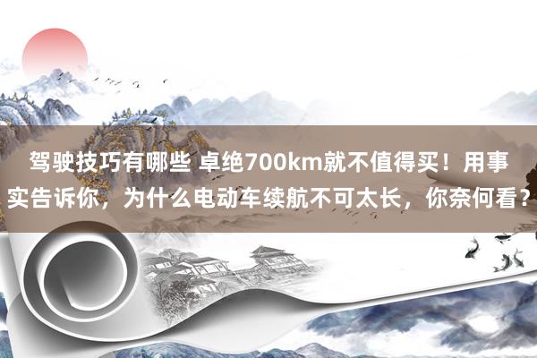 驾驶技巧有哪些 卓绝700km就不值得买！用事实告诉你，为什么电动车续航不可太长，你奈何看？