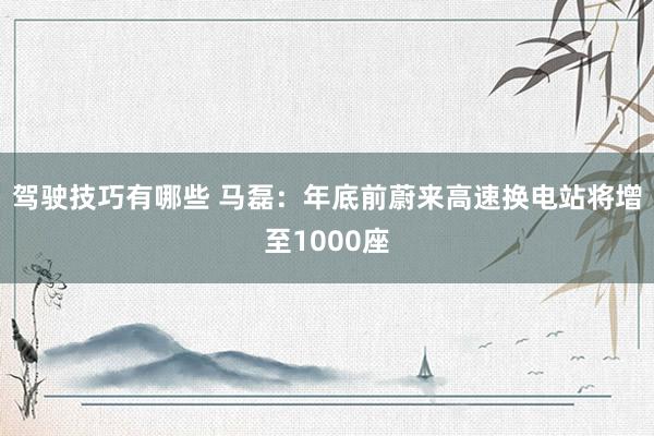 驾驶技巧有哪些 马磊：年底前蔚来高速换电站将增至1000座