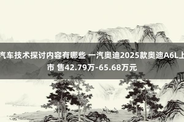 汽车技术探讨内容有哪些 一汽奥迪2025款奥迪A6L上市 售42.79万-65.68万元