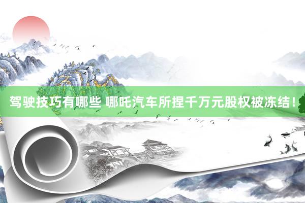 驾驶技巧有哪些 哪吒汽车所捏千万元股权被冻结！